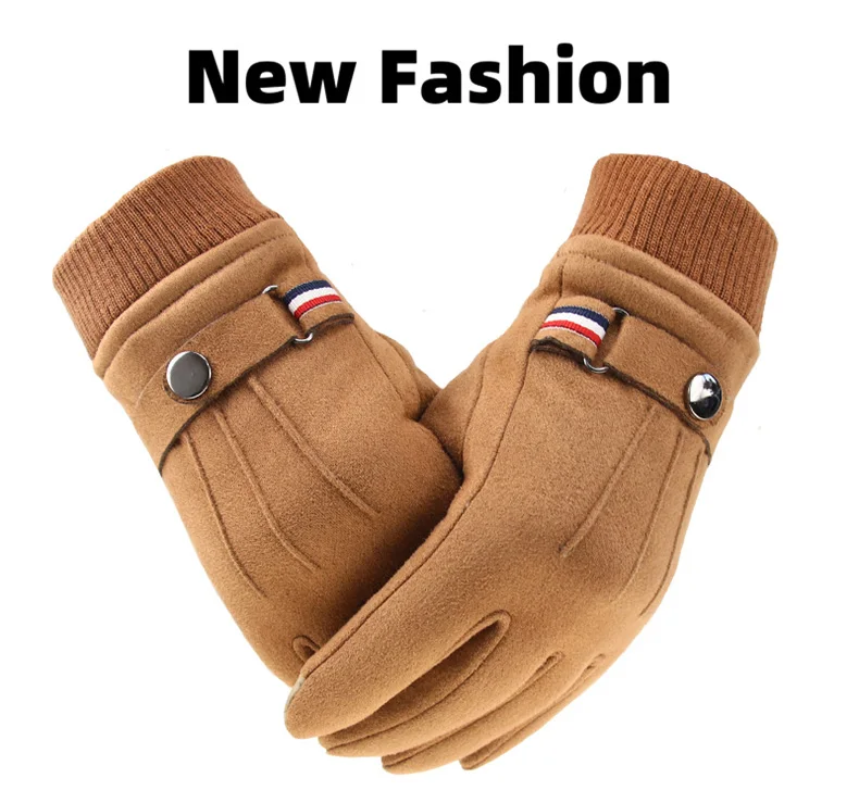 summer gloves for men Autumn Winter Men Women Gloves Suede Warm Thermal Fleece Split Finger Gloves Outdoor Sport Driving Male Touch Screen Mittens timberland gloves