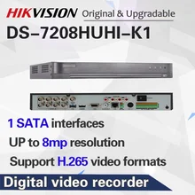 Hik Оригинальная английская версия 8ch DVR DS-7208HUHI-K1 AHD CVI TVI CVBS IP 8MP безопасности DVR для аналоговой камеры