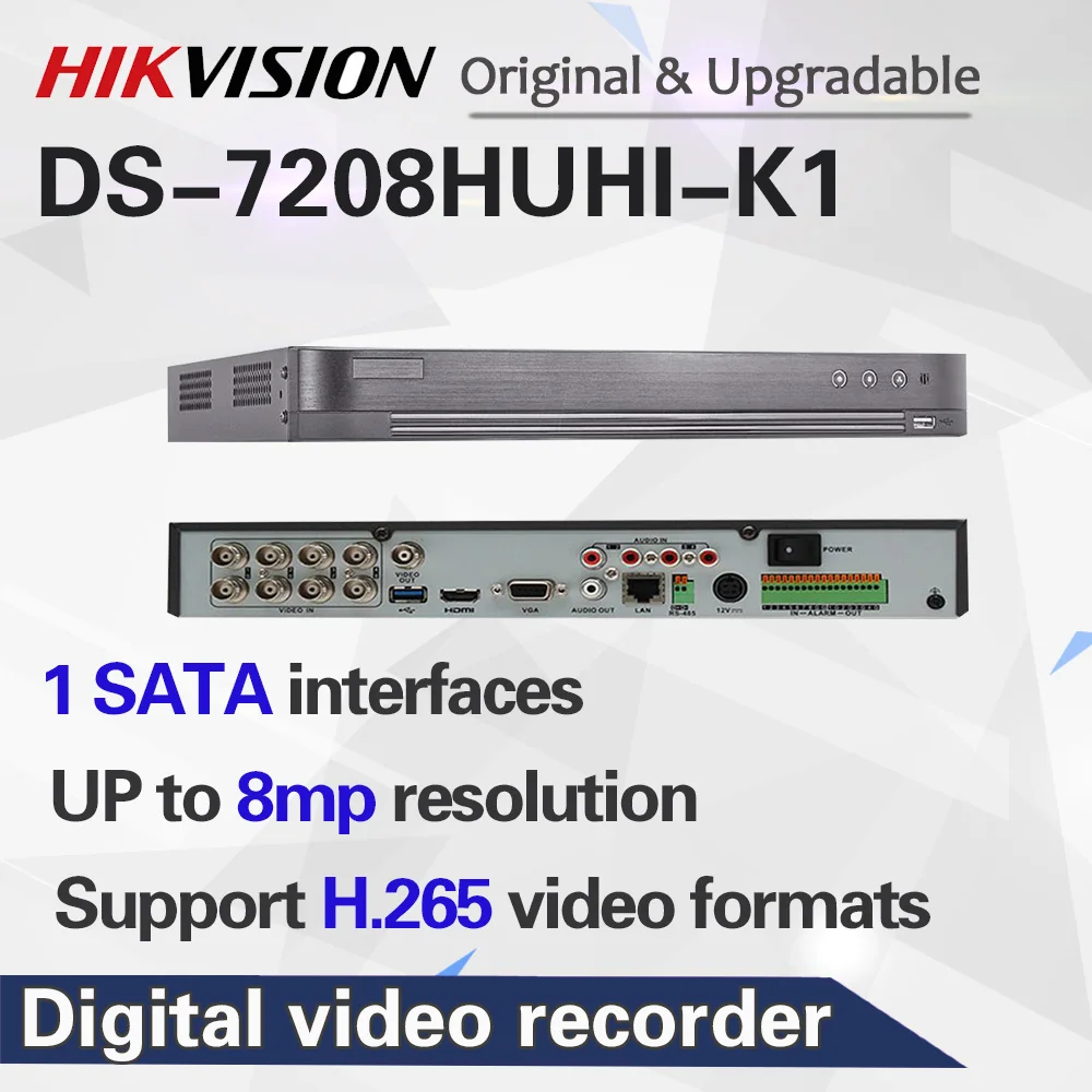 

Hik Original English Version 8ch DVR DS-7208HUHI-K1 AHD CVI TVI CVBS IP 8MP Security DVR for Analog Camera