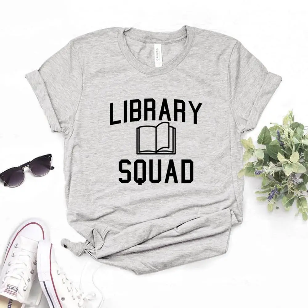 Library отряд печати женские футболки смешные изделия из хлопка футболка для Леди