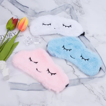 

Plush Eye Cover Sleeping Mask Kids Sleeping Mask Eyepatch Cute Silk Eye Mask Cartoon Travel Rest Eye Mask Eye Blindfold Eyepatch