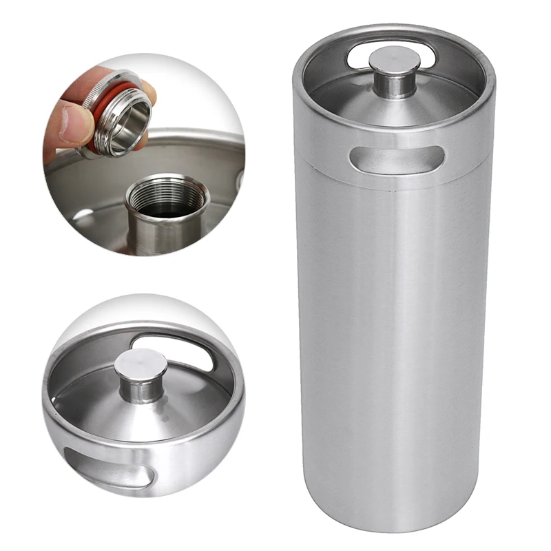  10L 304 Stainless Steel Mini Beer Keg Homebrew Pressurized Growler Portable Beer Bottle Home Brewin