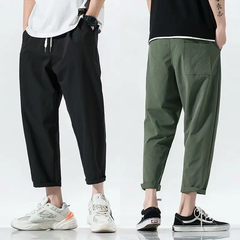 2020 New Summer Men's Black Army Green Harem Pants Streetwear Men Loose Casual Pants Ankle length Trousers S-3XL 2020 New Summer Men's Black Army Green Harem Pants Streetwear Men Loose Casual Pants Ankle length Trousers S-3XL