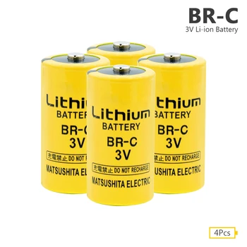 

4Pcs/lot BR-C Battery 3V 2200mAh PLC FANUC C Size Cell Lithium Back Up Batteries For FANUC CNC System Servo Motor Replacement