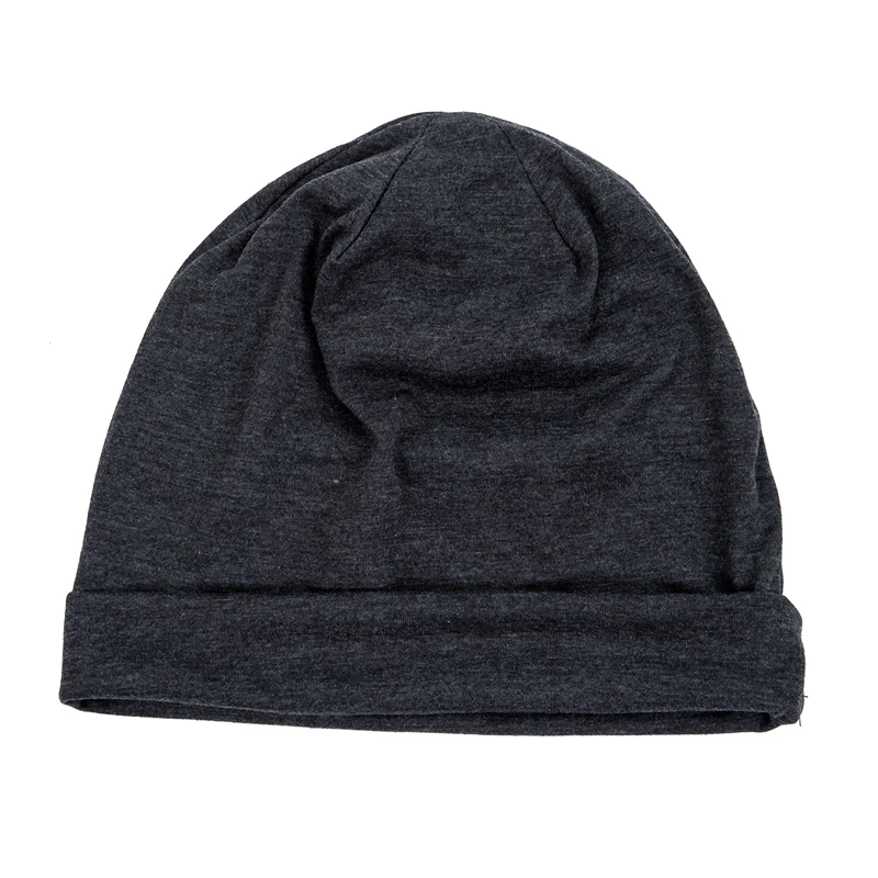 Мужская и женская одноцветная вязаная шапка в стиле хип-хоп, унисекс, темно-серая