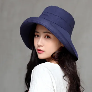 

hat women's spring summer Korean version of the outdoor fisherman hat cotton hemp hundred set up sun basin hat students sun hat