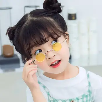 

Children Small Sized Frame Sunglasses Girls Round Glasses Frame Metal Punk Eyeglasses Kids Sun Glasses Boy Outdoor Eyewear