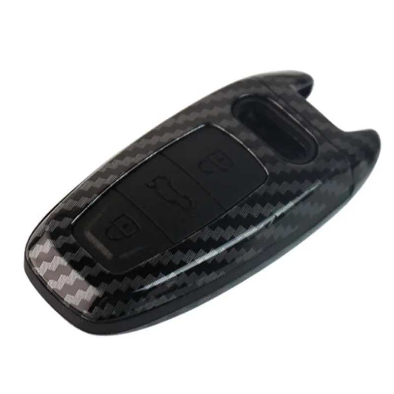 

Carbon Fiber Remote Control Car Keychain Key Cover Case for audi A6L A7 A8 C8 Q8 D5 2018 2019