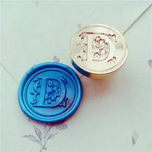 D stamp head Ретро деревянный воск печать штамп 26 Алфавит Письмо декоративные A-Z уплотнения воск штампы античные свадебные приглашения уплотнение штамп - Цвет: D stamp head