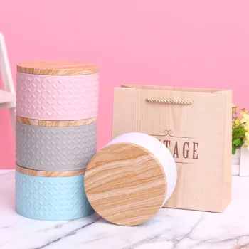 

New Large High-End European Wood Grain Tin Cookie Box Creative Thread Stitching Embroidery Sewing Kits Home Organizer With Paper