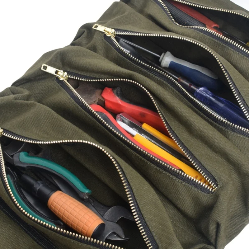 Супер рулон инструмента большие гаечные ключи рулон портативный рулон Инструменты сумка Холст инструмент ведро-органайзер инструмент рулон сумка удобная сумка для хранения