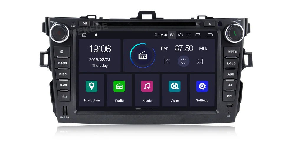 Top MEKEDE Android9.0 4G RAM 64G ROM HD screen 1024*600 Car DVD For toyota corolla 2006-2011 with WIFI 4G radio RDS ipod 10