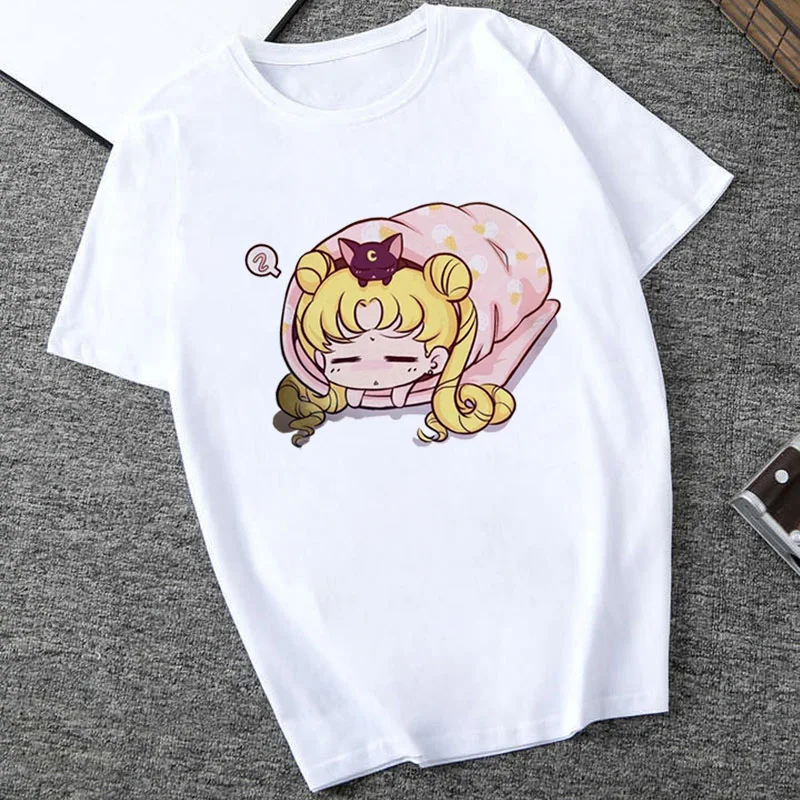 WVIOCE Новая модная футболка Женская Harajuku летняя футболка с коротким рукавом забавная футболка Ulzzang футболка с милым котом женские футболки с рисунком - Цвет: ZH-WTQ5515-White