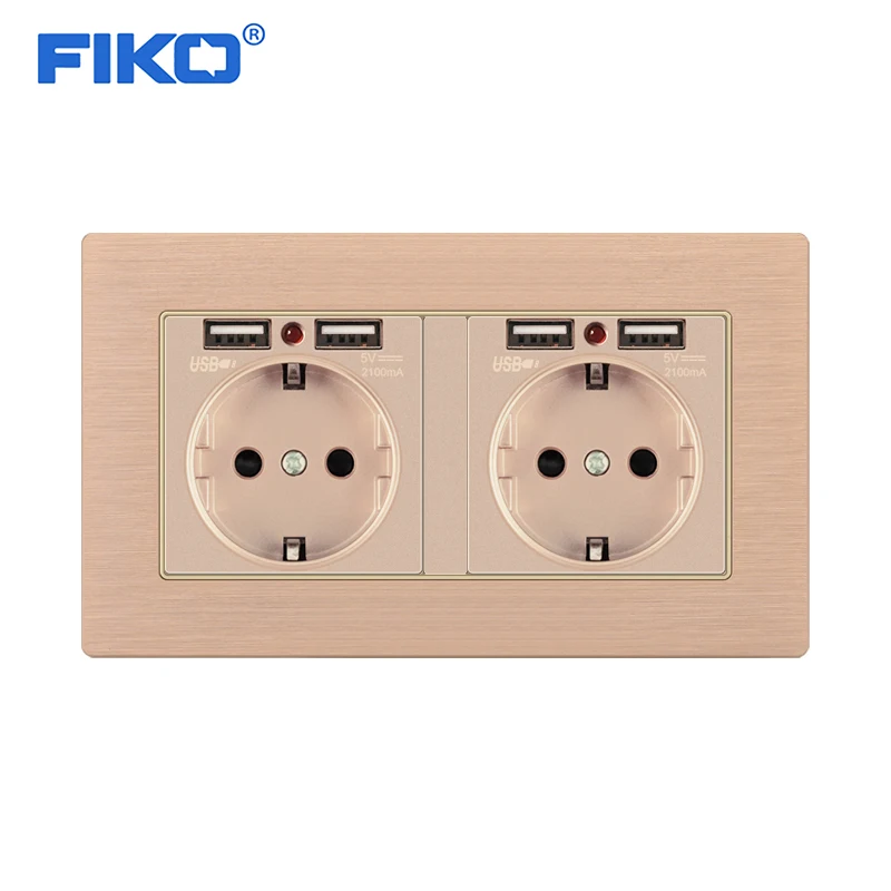 Европейский стандарт питания FIKO двойной 16 А с двойным USB семейный отель панель из
