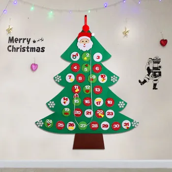 

Christmas Advent Calendar Date 1-31 Felt Advent Calendar New Year Decoration Christmas Tree Countdown Calendar Hanging Ornaments