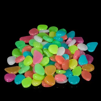 

10Pcs Mix Colors Artificial Pebbles Stones Luminous Cobblestones Garden Fish Tank Aquarium Home Decoration Ornament