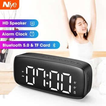 

Protable Bluetooth Speaker Mini Sound Box Subwoofer Column Wireless Clock Speakers Music Player with FM Radio Loudspeaker