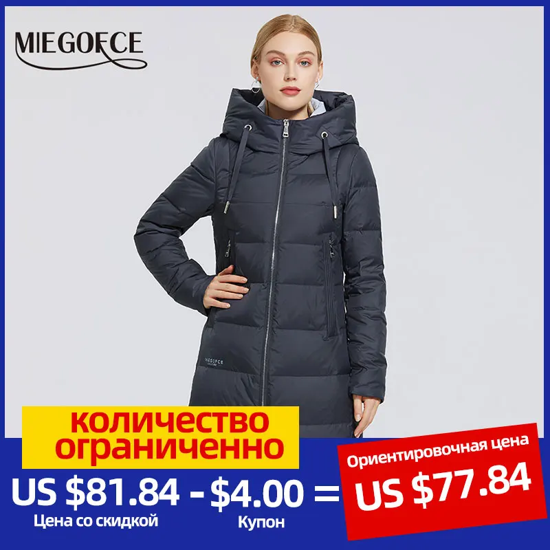 Womens Jacket Coat Parkas Hood Long Winter Cold-Warm-Down Windproof New MIEGOFCE 