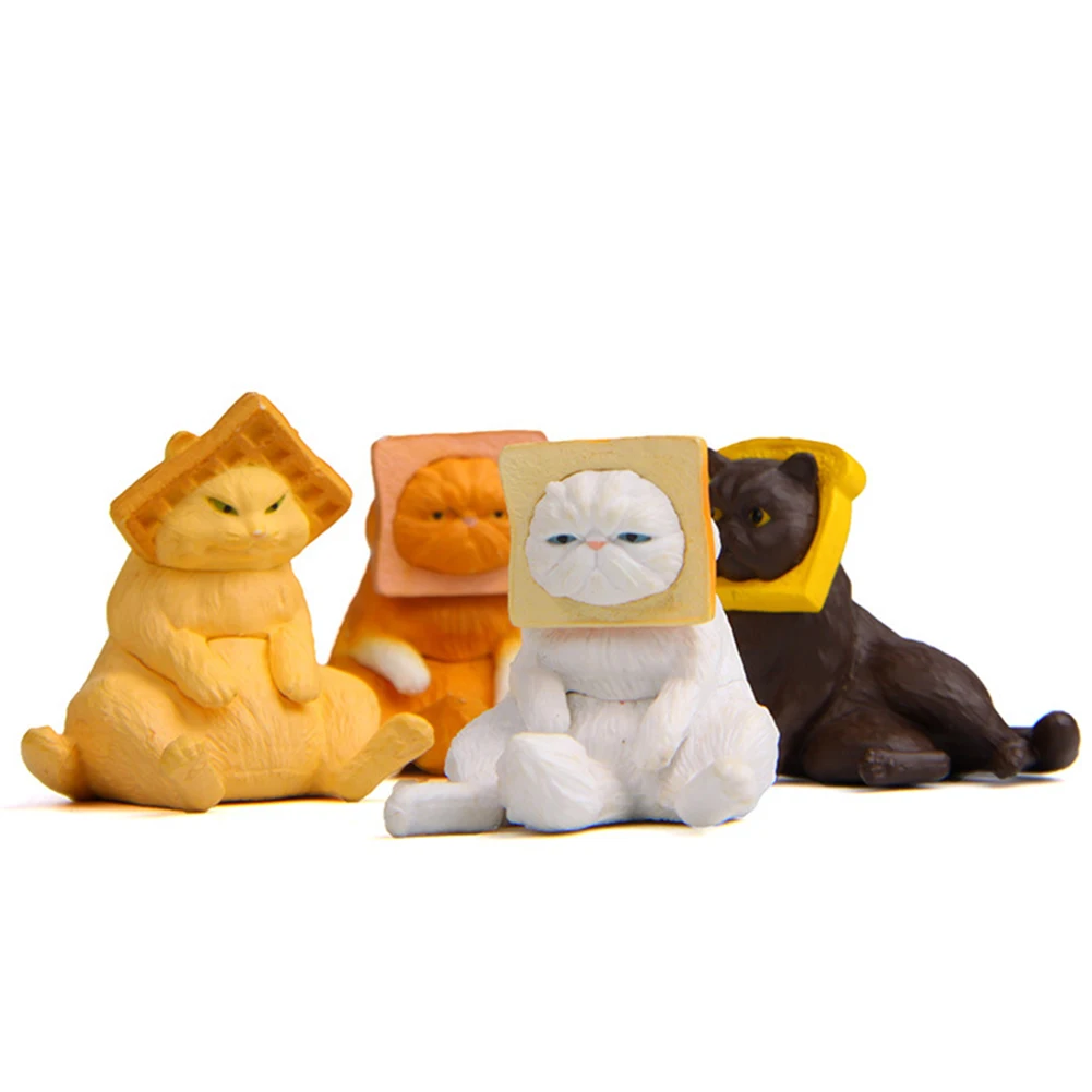 4 шт. милый тост кошки мини-фигурка детская игрушка DIY Сказочный Сад торт украшения