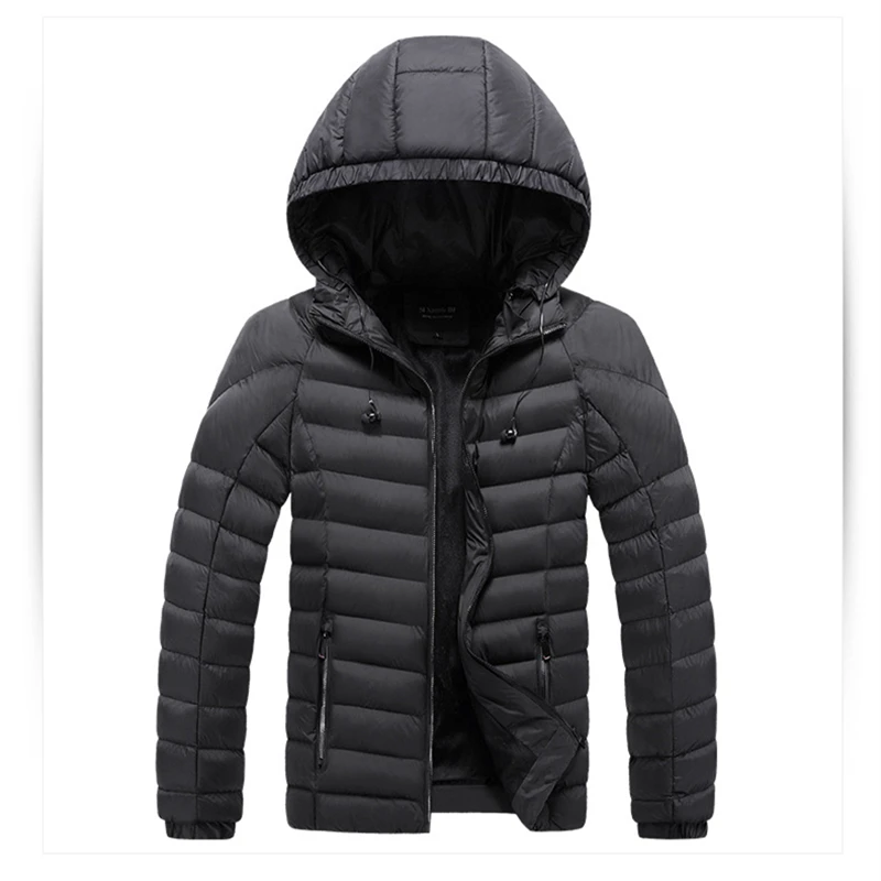 Winter Jacket Men Brand New Cotton Padded Green Hooded Quilted Jacket Thick Warm Jackets Coats Plus Size L-3XL Clothes,9899