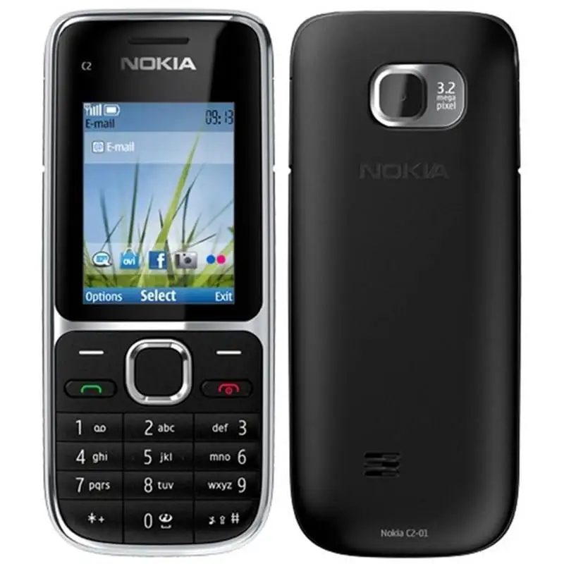  Nokia C2 C2-01 Unlocked GSM Mobile Phone English&Arabic&Hebrew&Russian Keyboard Original Used Cellp