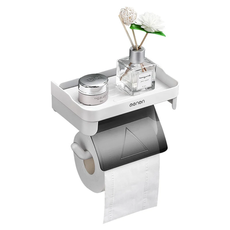 Toilet Paper Holder Wall Mount Bathroom Tissue Accessories Rack Self Adhesive Punch Free Kitchen Roll Paper