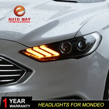 

Car Styling Head Lamp case for Ford mondeo Headlights 2017 2018 Headlights LED Headlight DRL Lens Double Beam Bi-Xenon HID