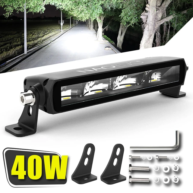 Naoevo – Barre Lumineuse Led 6d, 40w, 10 , Pour Voiture, 4x4