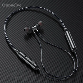 

Oppselve Bluetooth 5.0 Wireless Sports Earphone Stereo Subwoofer Hanging Neck Hanging Metal Magnetic Bluetooth Headphone Headset
