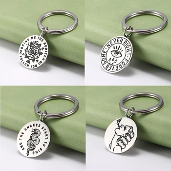 

SKYRIM Flower Tearful Eye Round Car Keychain Stainless Steel Smoke Women Snake Key Chains Key-ring Holder Pendant For To Bag