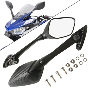 

Motorcycle Side Rear view Mirror Blind Spot Rearview Mirrors For YAMAHA YZF R3 2015-2017 R25 R15 2014-2016 YZF-R3 YZF-R25 YZFR3