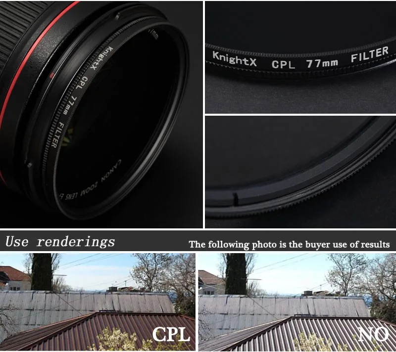 KnightX CPL UV ND фильтр для nikon canon foto filtre photo pro 24-70 мм аксессуары для камеры densidad поляризатор объектива 52 55 58 67 77