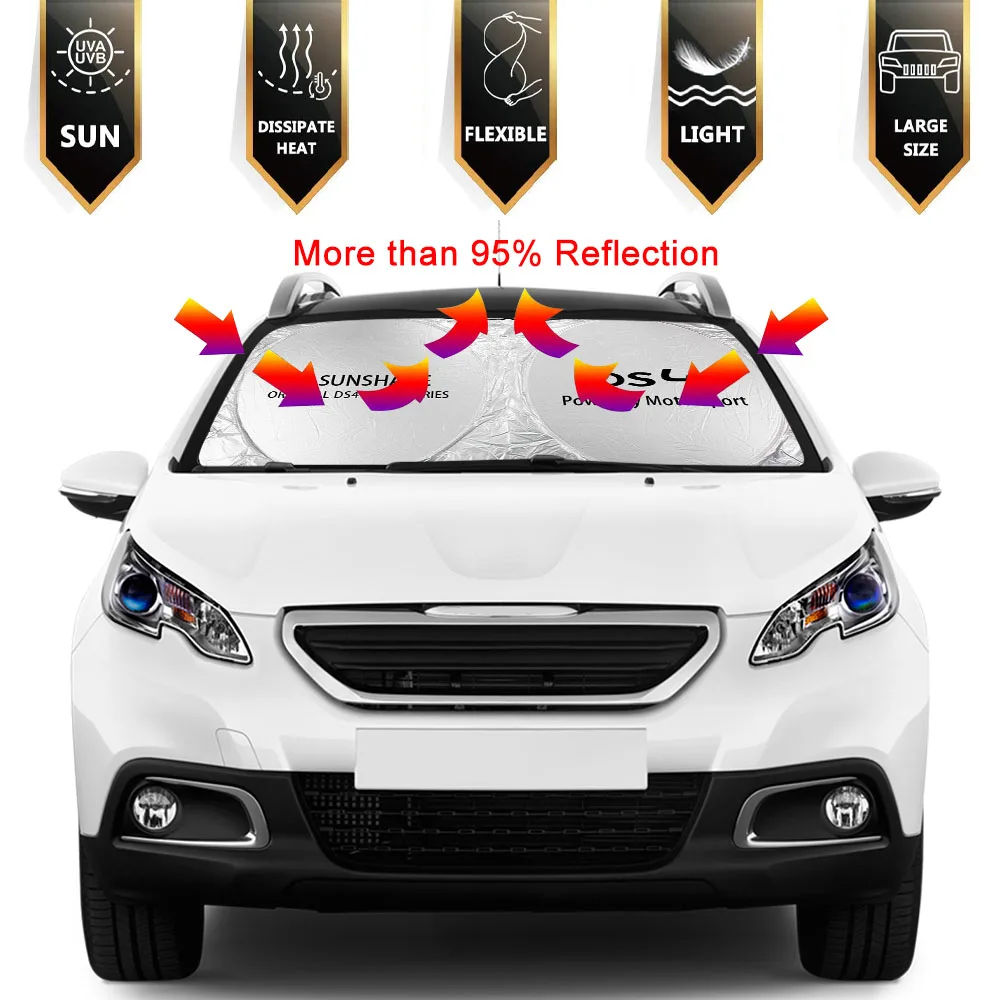 Car Sunshade Windshield Sunshade Windshield Sun Shade Car Windshield Sun Shade Cover For DS Citroen DS3 Cabrio DS4 DS5 Prestige DS6 DS7 Anti UV Sun Visor Protector Auto Acccessories