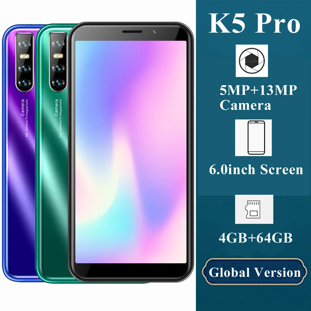Смартфон глобальная версия K5 Pro 4 Гб ОЗУ 64 ПЗУ четырехъядерный процессор MTK6580
