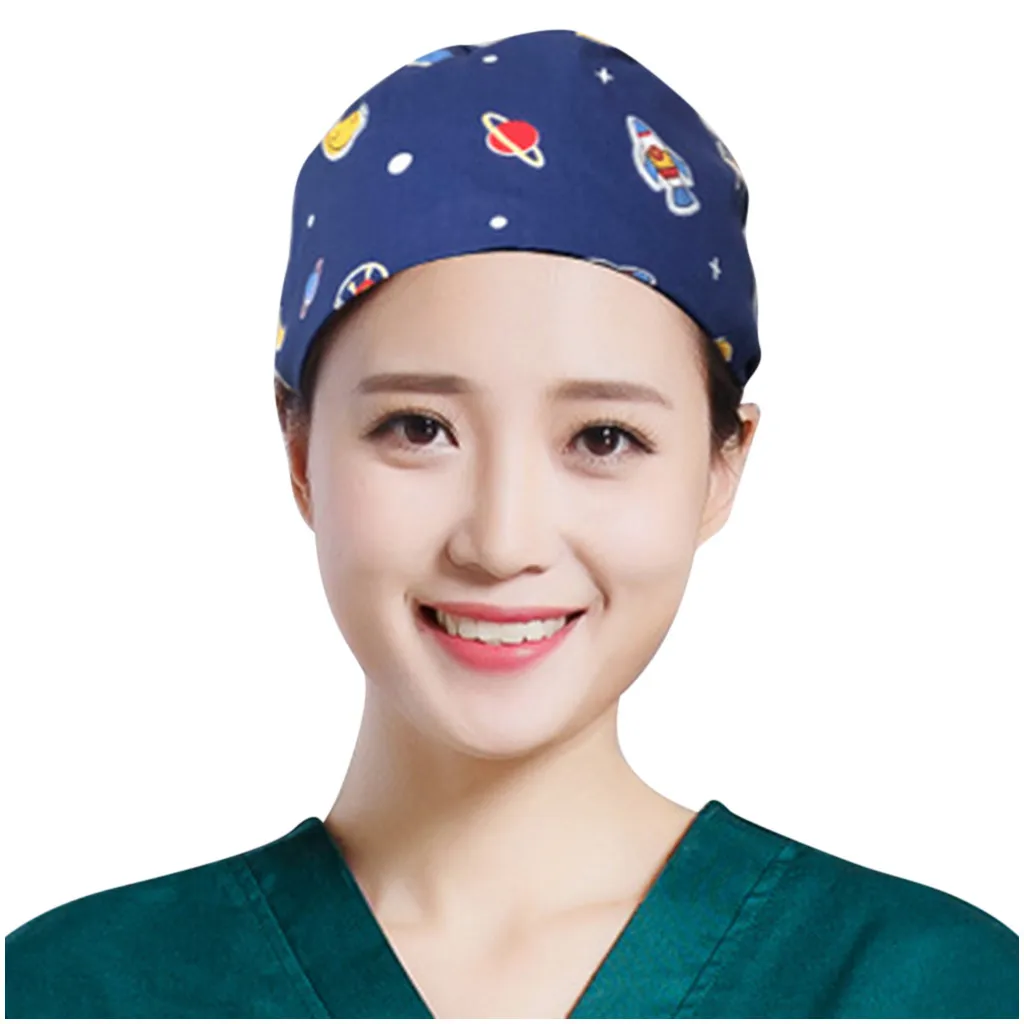 Fashion Work Hat Casual Scrub Cap Printed Cotton Operating Room Doctor Nurse Beautician Dustproof Gourd Hot Sale | Тематическая