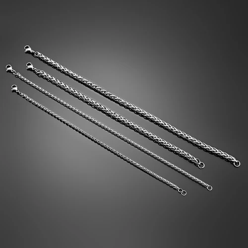 남녀공용 스테인레스 스틸 쿠바 체인 팔찌, 용골 체인, 3/5mm 커브, 무료 배송, 공장 제공, 펑크 쥬얼리 4