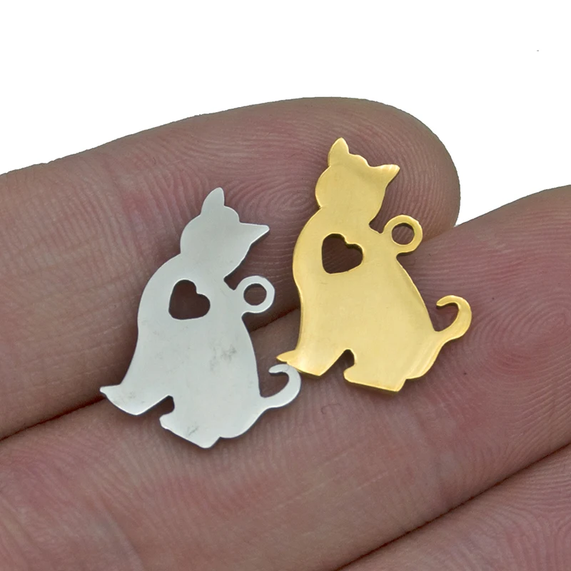 5pcs/Lot Stainless Steel Pet Dog Charms High Quality 12mm*16mm Gold