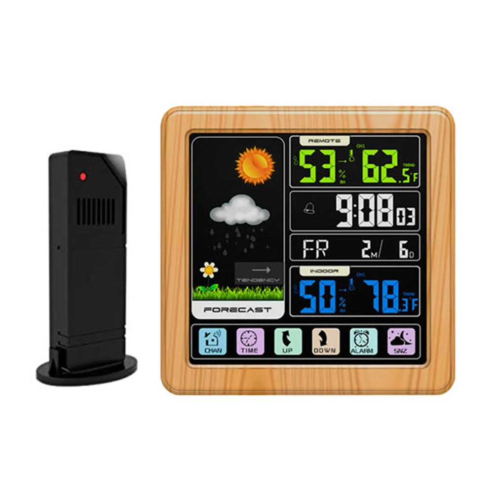

TS 3310 Wireless Forecast HD Touch Screen USB Charging Multifunctional Temperature Sensor Indoor Mini Weather Station Humidity