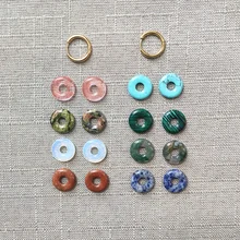 Experience classic round stone earrings stainless steel Hoops colorful kolczyki for women unique charm accessories 2020 Moda