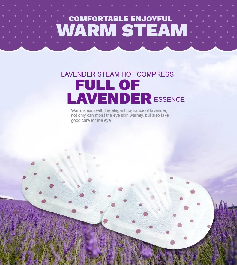 BIOAQUA Lavender Oil Steam Eye Mask Face Care Skin Dark Circle Eye Bags Eliminate Puffy eye patch Wrinkles Anti aging