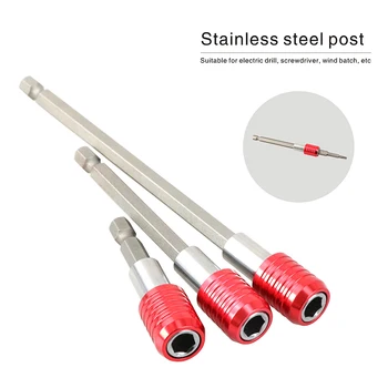 

3PC screwdriver bit extension rod screw driver bits hexagon precision magnetic ring 1/4'' bit stainless steel sleeve post 150mm
