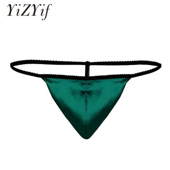 

Smooth Silky Satin thong Men Underwear Lingerie Low Rise Bulge Pouch T-back G-string Thongs Underwear tanga hombre string homme