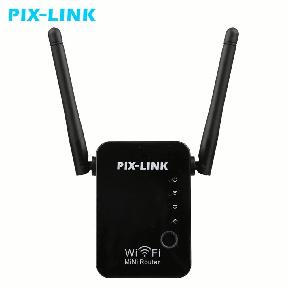 router extender PIXLINK Wifi Repeater Range Extender Wireless Router Signal Amplifier 300Mbps Network Booster 2.4G Wi-Fi Access Point Mini wifi booster with ethernet port Modem-Router Combos