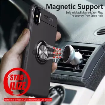 

100pcs/lot 360 Degree Ring Finger Holder Car Magnet Phone Cover Case For iPhone 6 6S 7 8 Plus X XS Max XR