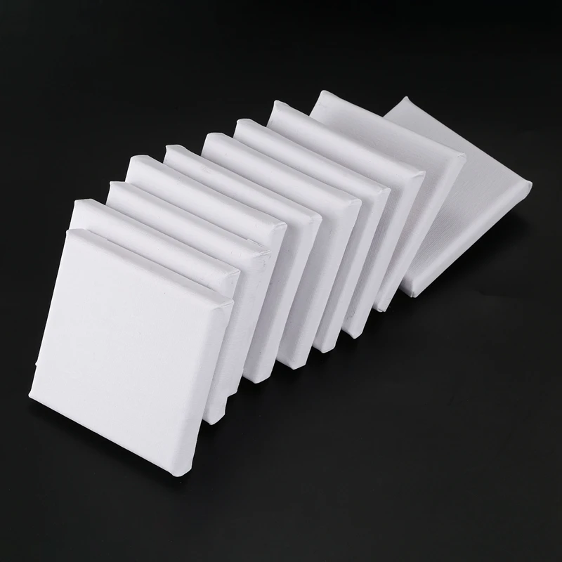  CBTONE 24 Pack Mini Canvas Panels 4 x 4, 100% Small Cotton  Stretched Canvas Boards for Painting Craft Drawing Small Acrylics Canvas