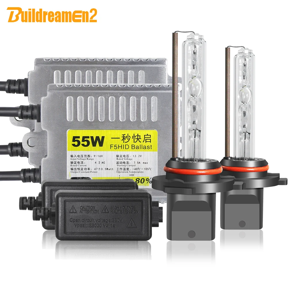 

Buildreamen2 H1 H7 Car Headlight HID Xenon Light Kit AC Ballast Bulb 55W H3 H8 H11 9005 9006 3000K-10000K 12V Headlamp Fog Light