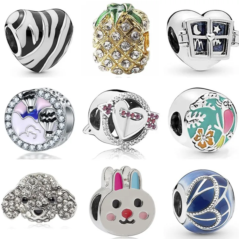 

Fresh Style Silver Color Rabbit Aircraft Window Crystal Beads Charms Fit Pandora Bracelets & Bangles for Women Party DIY Trinket