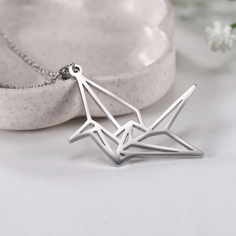 Skyrim Origami Unicorn Fox Crane Pendant Necklace Women Girls