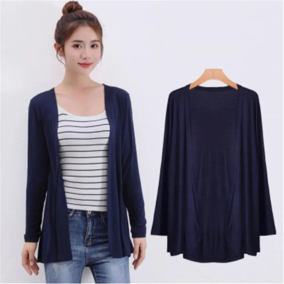 2024 Summer Autumn Korean Women Modal Cardigan Ladies Shawl Female Cotton Sweater Cardigans Long Sleeve Women Casual Thin Coats 3
