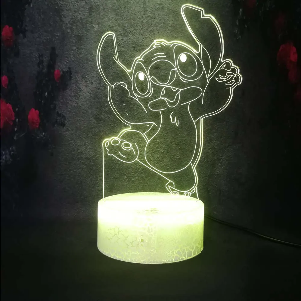Многоцветный градиент затемнения 3D светодиодный Ночной светильник с рисованным аниме Стежка USB зарядки экономит энергию Настольная лампа для мальчиков и девочек, праздничный подарок декор